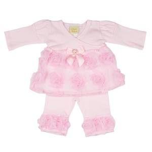 NEW HAUTE BABY baby girls emma rose 2 pc. legging set in pink